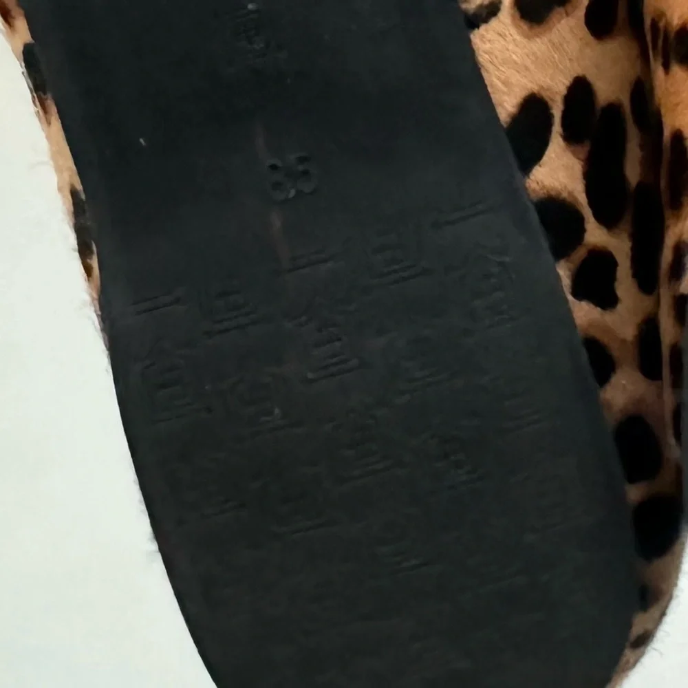 Birdie's Starling Flat Smoking Loafer Shoe Leopard Calf Hair Classic Mobwife 8.5 - Picture 14 of 15